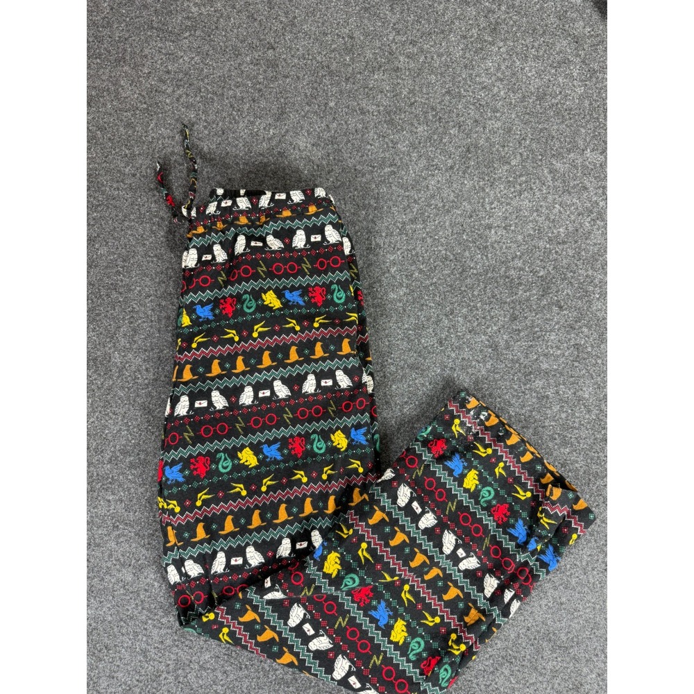 Hanna Andersson Harry Potter Pajama Pants Womens Medium Black Multi Fair Isle